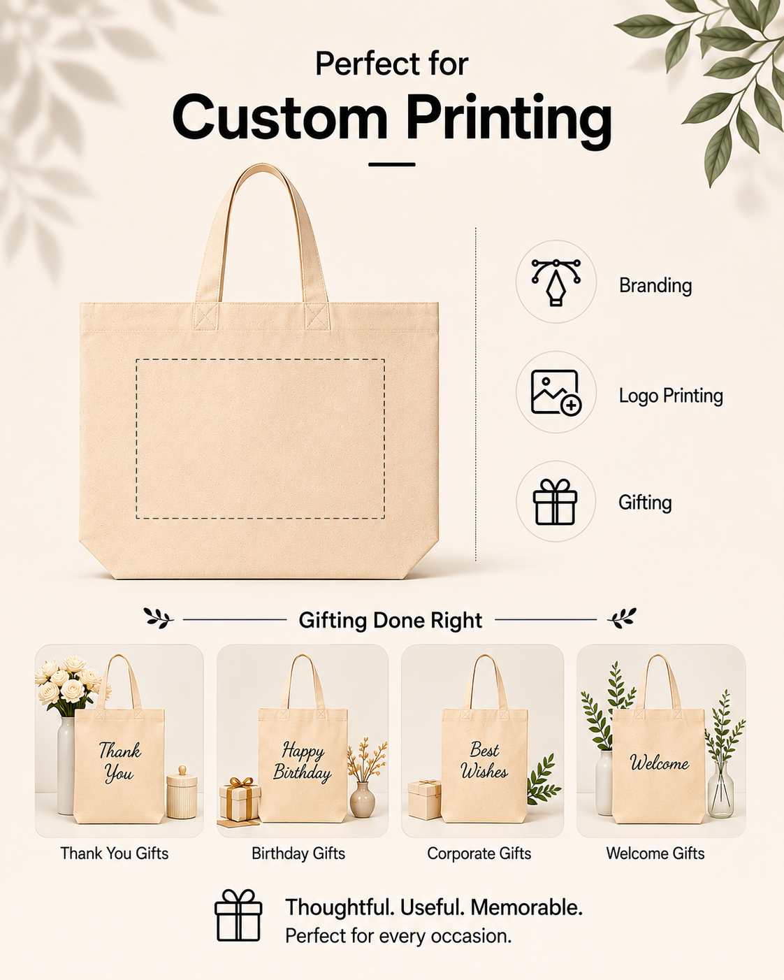 cotton canvas bag 8x6 - Image 3