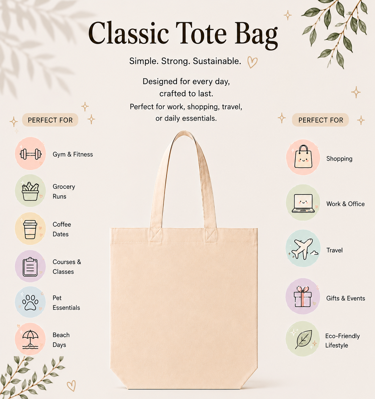 cotton canvas bag 8x6 - Image 5